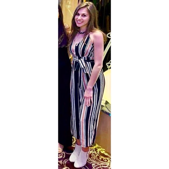 🍑 Striped Wide Leg Jumpsuit - Picture 6 of 6